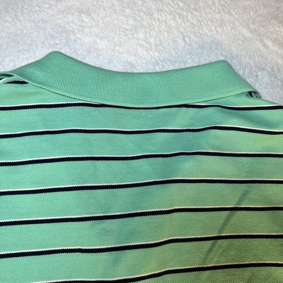 Men's XL Polo Golf Mint Green/Stripe Performance Short Sleeve Shirt - Picture 10 of 13